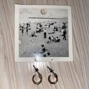 Anthropologie Small Silver Hoop Earrings (NWT)